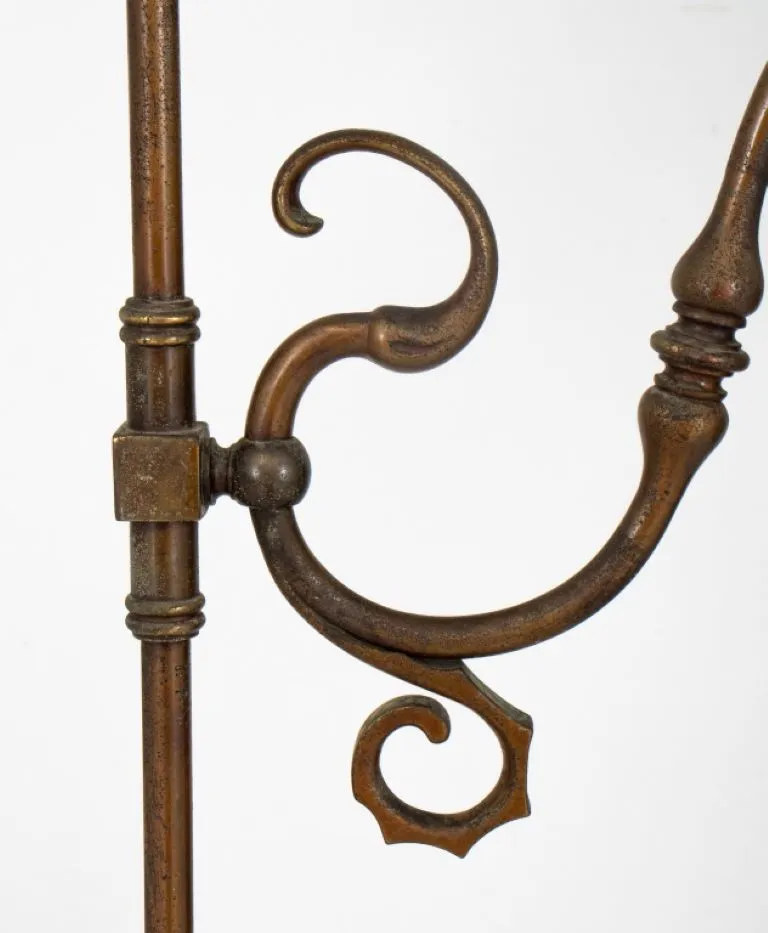 Art Nouveau Style Brass Bridge Floor Lamp