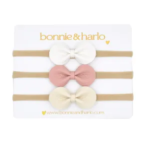 Bonnie & Harlo - Round Bow Headband - 3 Pack