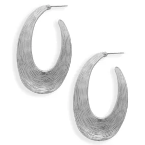 Brushed J hoops earrings