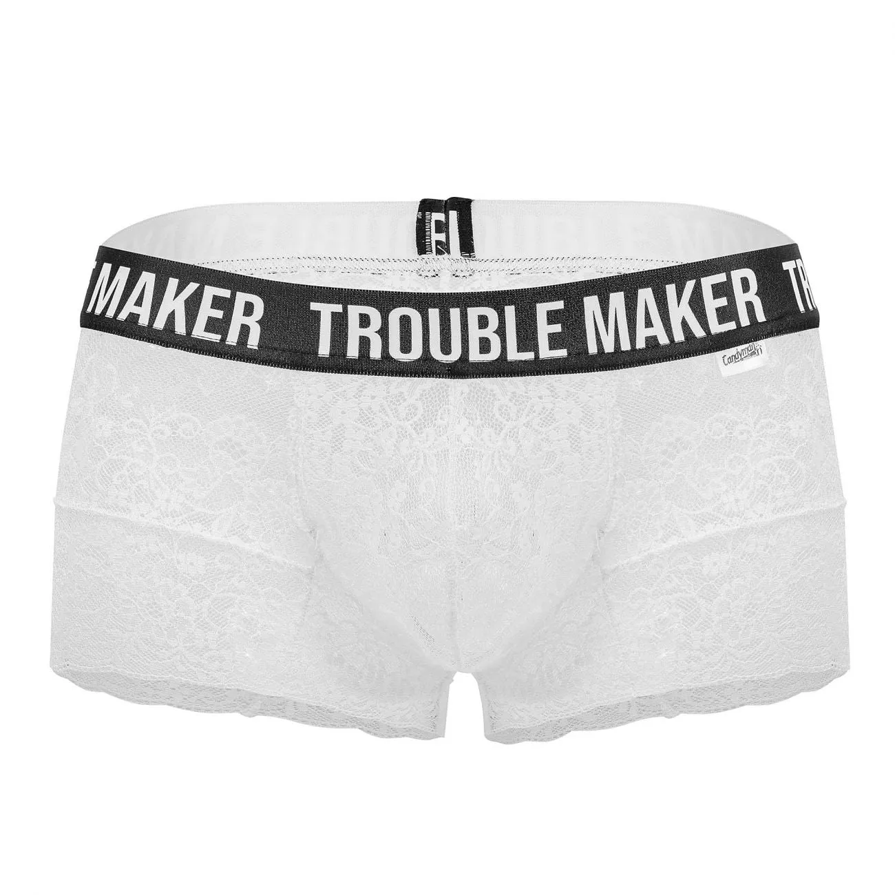 CandyMan 99616X Trouble Maker Lace Trunks Color White