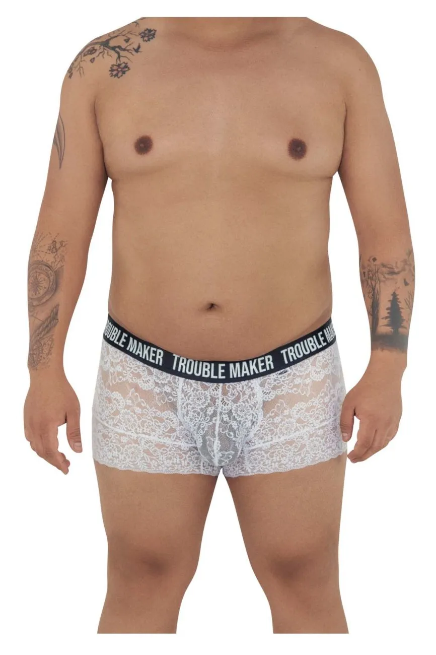 CandyMan 99616X Trouble Maker Lace Trunks Color White