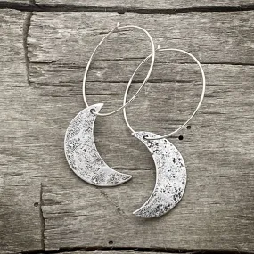 Crescent Moon Hoop Earrings