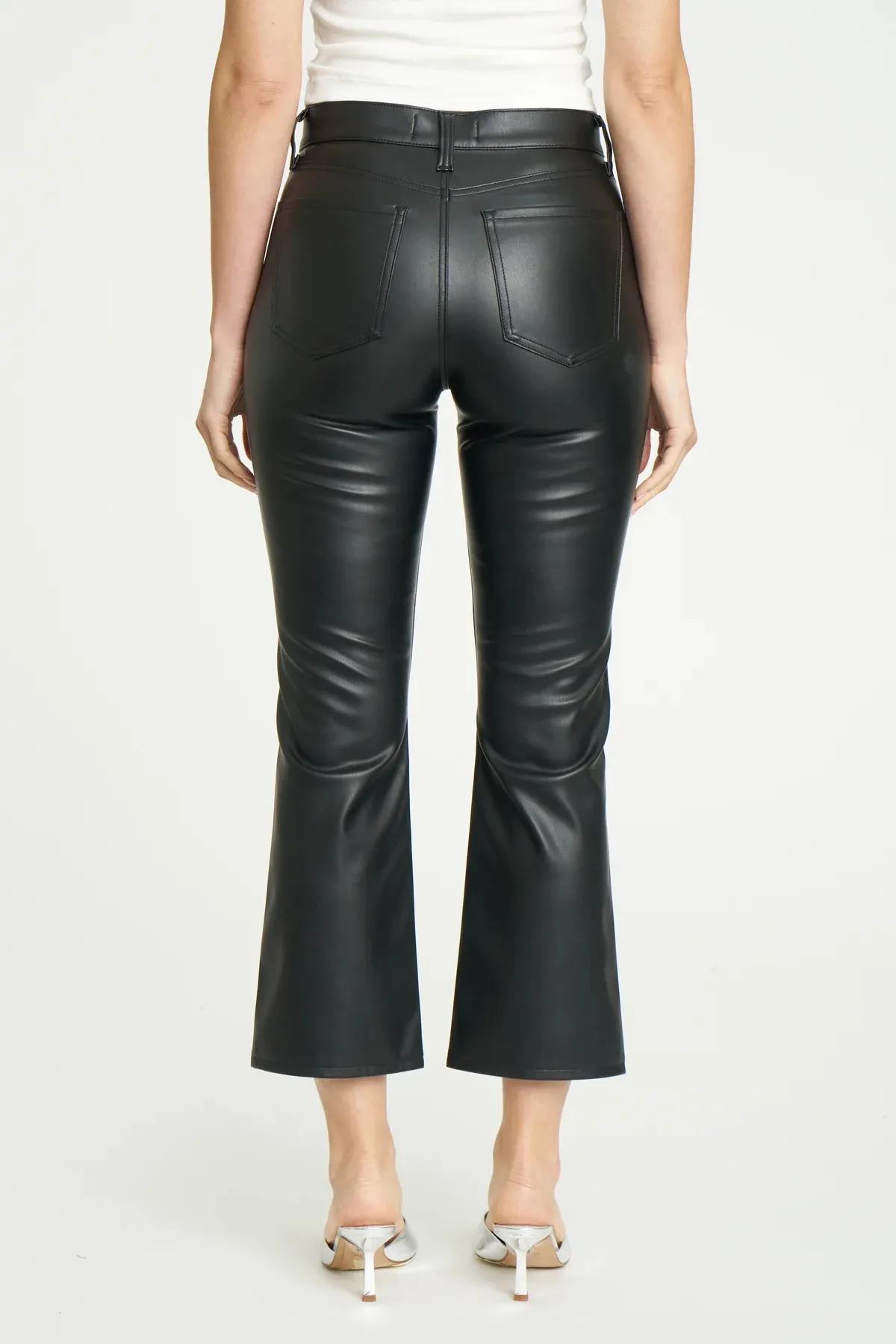 Daze Shy Girl Faux Leather Crop Flare