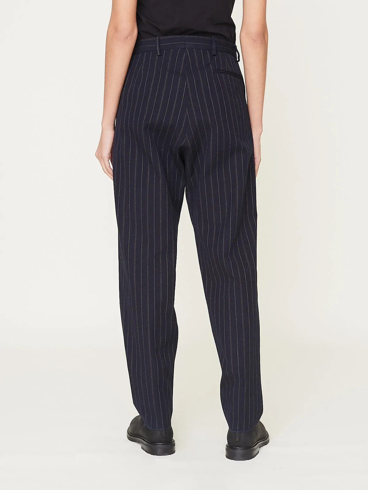 Farmer Pants in Navy Stripe