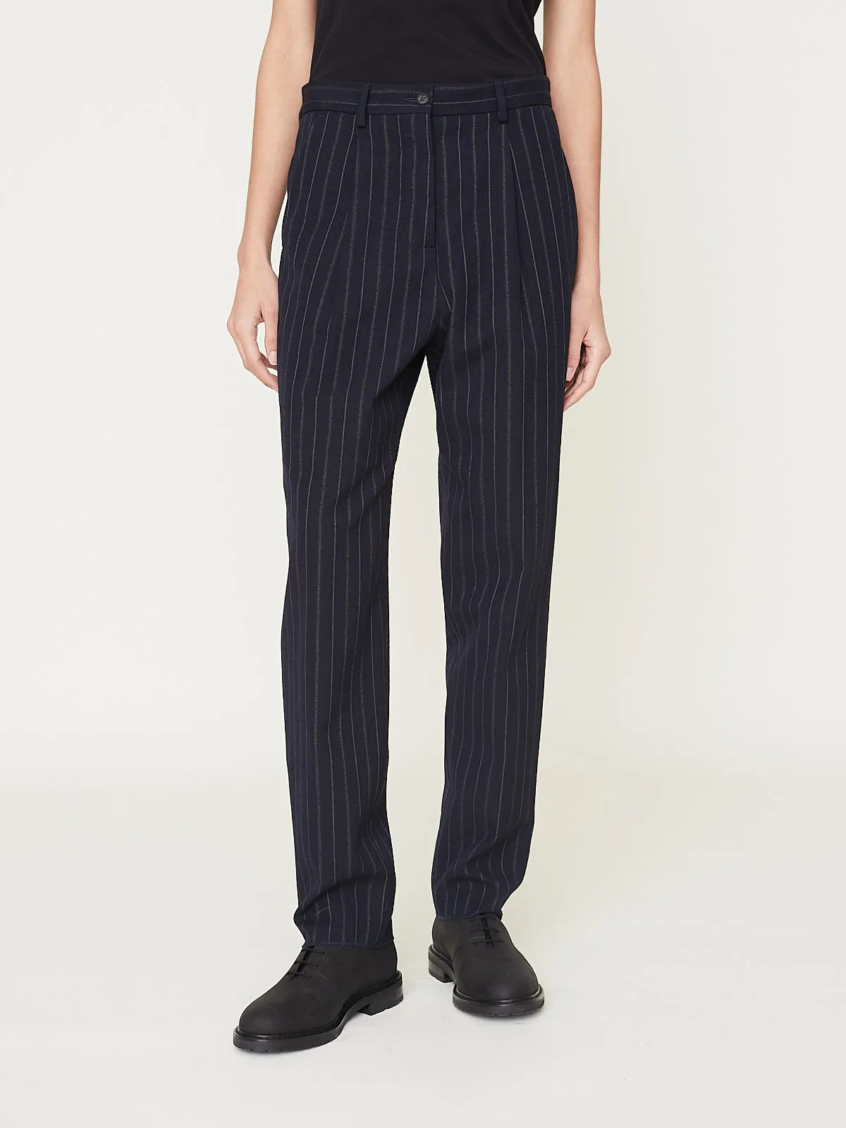 Farmer Pants in Navy Stripe