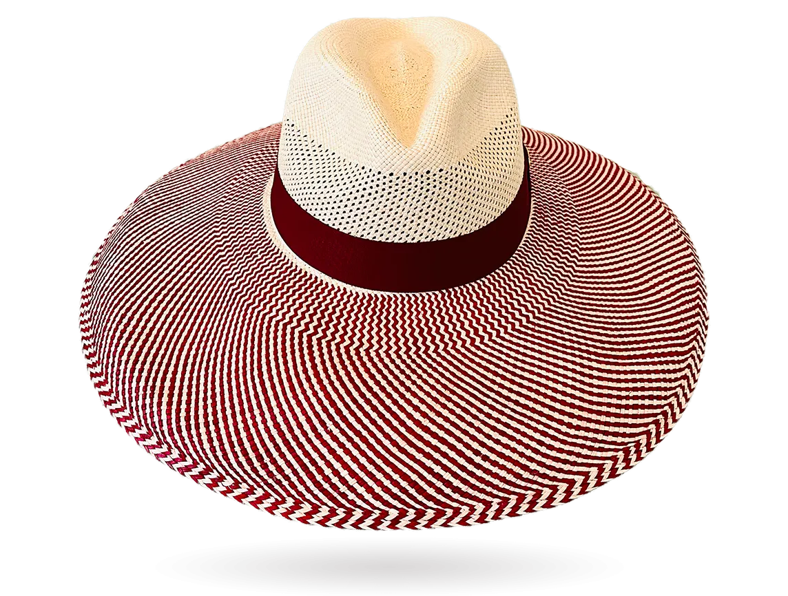 Fine MALIBU NATURAL PANAMA HAT DOWN WIDER BRIM (12CM)