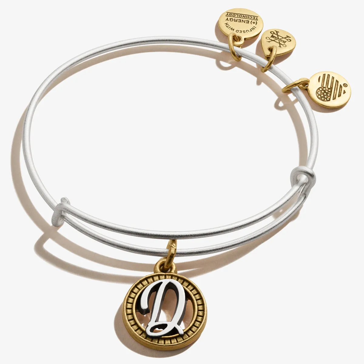 Initial D Charm Bangle, Two-Tone