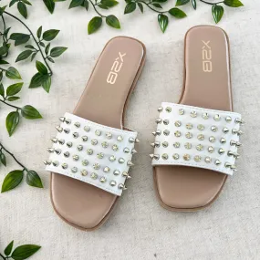 Nancy Spike Sandals- White