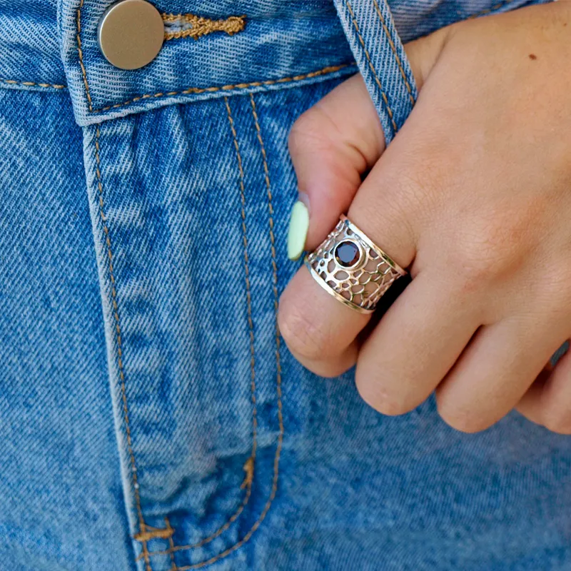 Zia Garnet Gypsy Style Ring